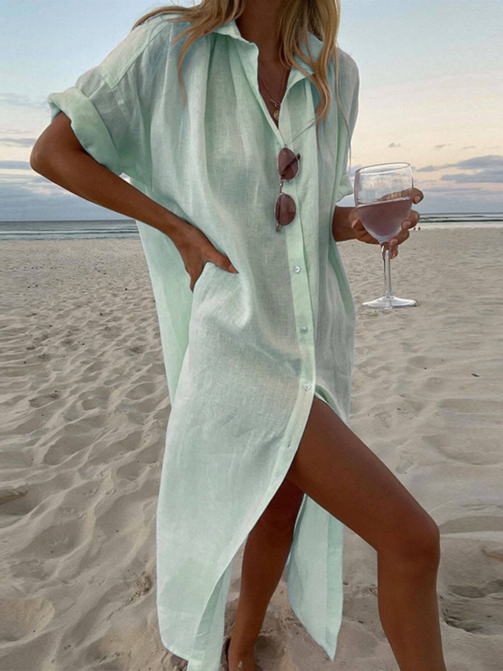 Concept Minimalist Maxi Shirt Dress – Effortless Chic