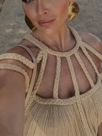 Effortless Draped Braids Maxi Dress Cover-Up