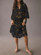 Lace-Detail Beach Cover-Up Midi Dress