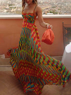 Elegant Custom Painted Print A-Line Maxi Dress - Personalized for You