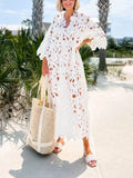 Lace-Detail Beach Cover-Up Midi Dress