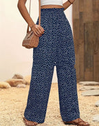 LUCIA POLKA DOT STRAIGHT-LEG TROUSERS