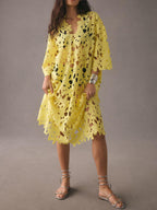 Lace-Detail Beach Cover-Up Midi Dress