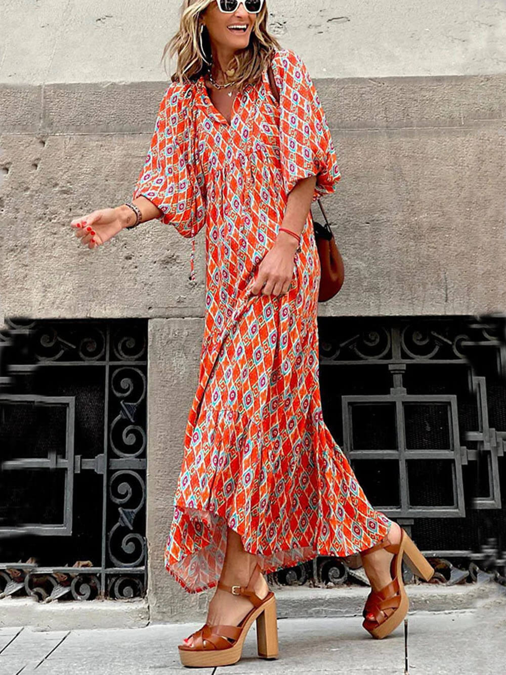 Bohemian Print Maxi Dress – Flowing, Patterned Boho-Chic Style