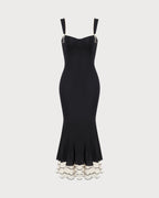 Black Sweetheart-Neck Bodycon Slip Maxi Dress – Sleek, Curve-Hugging Evening Essential
