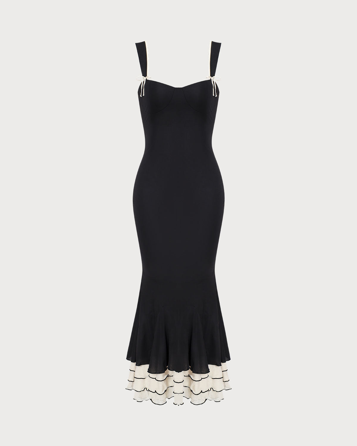 Black Sweetheart-Neck Bodycon Slip Maxi Dress – Sleek, Curve-Hugging Evening Essential