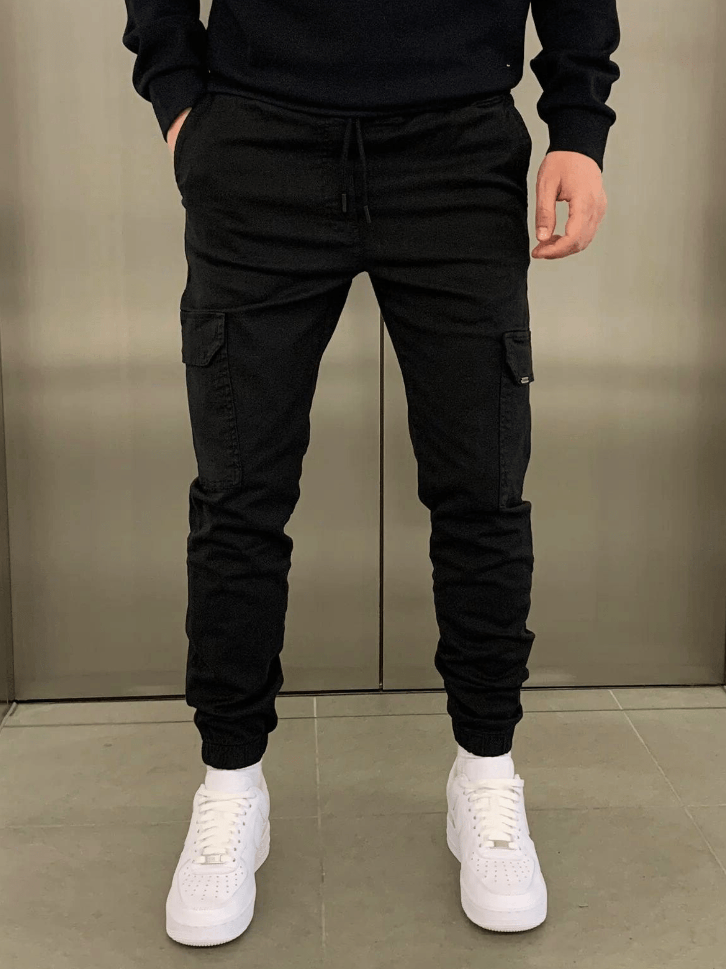 Olympus Black Cargo Jogger Pants