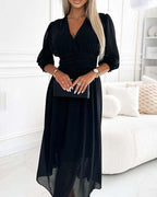 Mira Waist-Cinched Midi Dress