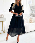 Mira Waist-Cinched Midi Dress