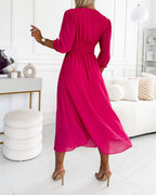 Mira Waist-Cinched Midi Dress