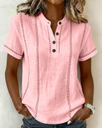 Aria Linen Button Top