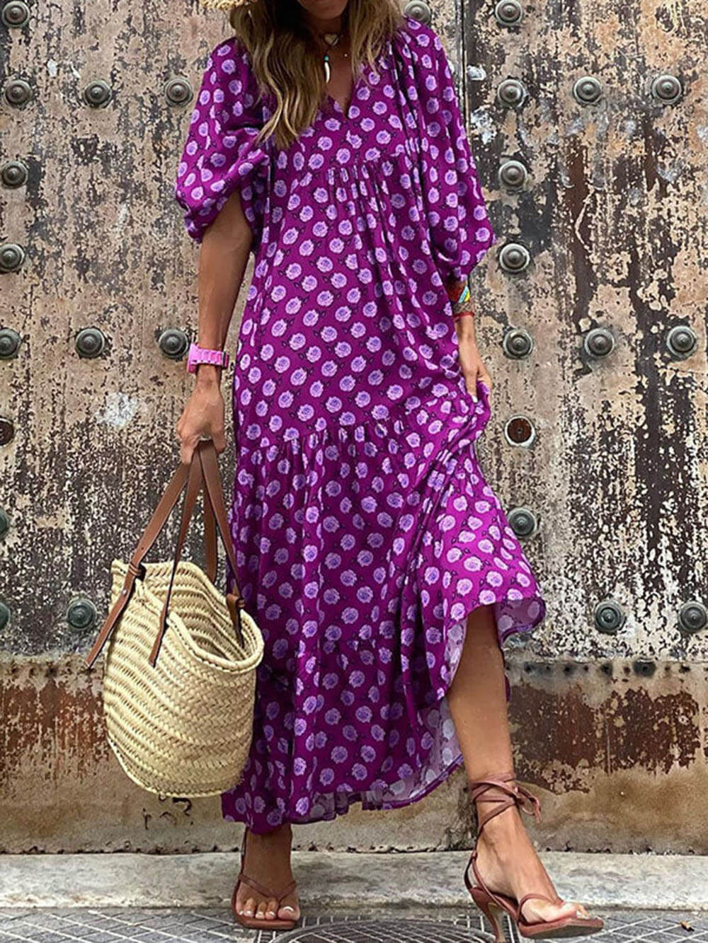 Bohemian Print Maxi Dress – Flowing, Patterned Boho-Chic Style