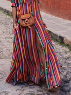 Effortless Casual Striped Print Shirt Maxi Skirt – All-Day Style