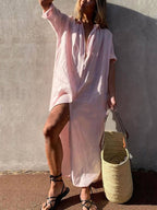 Concept Minimalist Maxi Shirt Dress – Effortless Chic