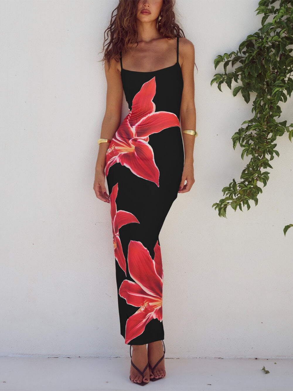 Unforgettable Abstract Floral-Print Maxi Dress