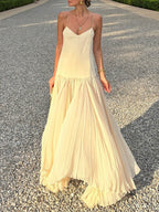 Strappy Drop-Waist Dress with Asymmetrical Hem