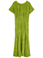 Luxurious Satin Midi Dress with a Unique Jacquard Print
