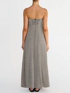 Bohemian Diamond-Print Maxi Dress - Flowy Boho-Chic Style
