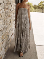 Bohemian Diamond-Print Maxi Dress - Flowy Boho-Chic Style