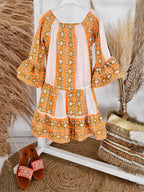 Boho Ethnic-Print Linen-Blend Off-Shoulder Mini Dress - Relaxed, Flowy Fit