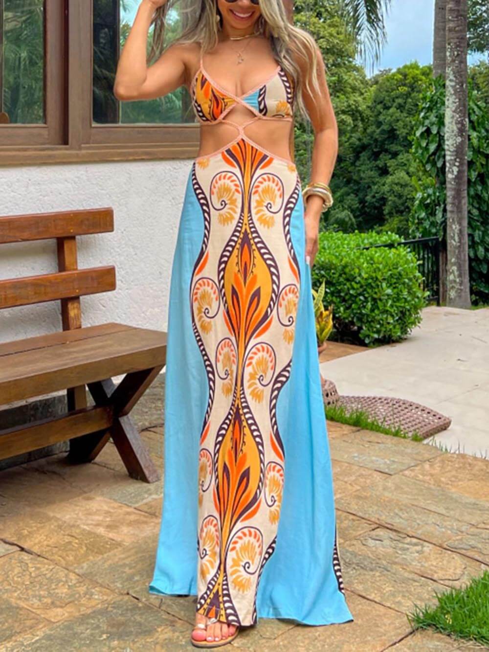 Exotic Suspender Dress for Summer Vacation