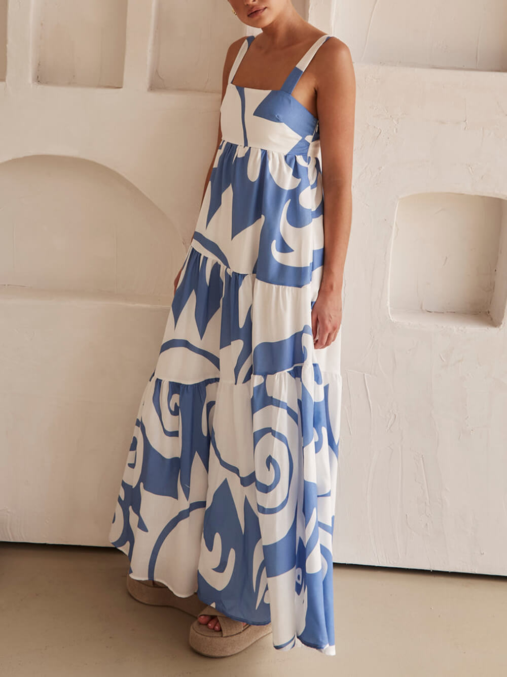 Captivating Geometric Print Maxi Dress