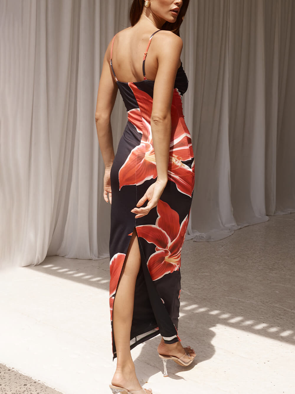 Unforgettable Abstract Floral-Print Maxi Dress