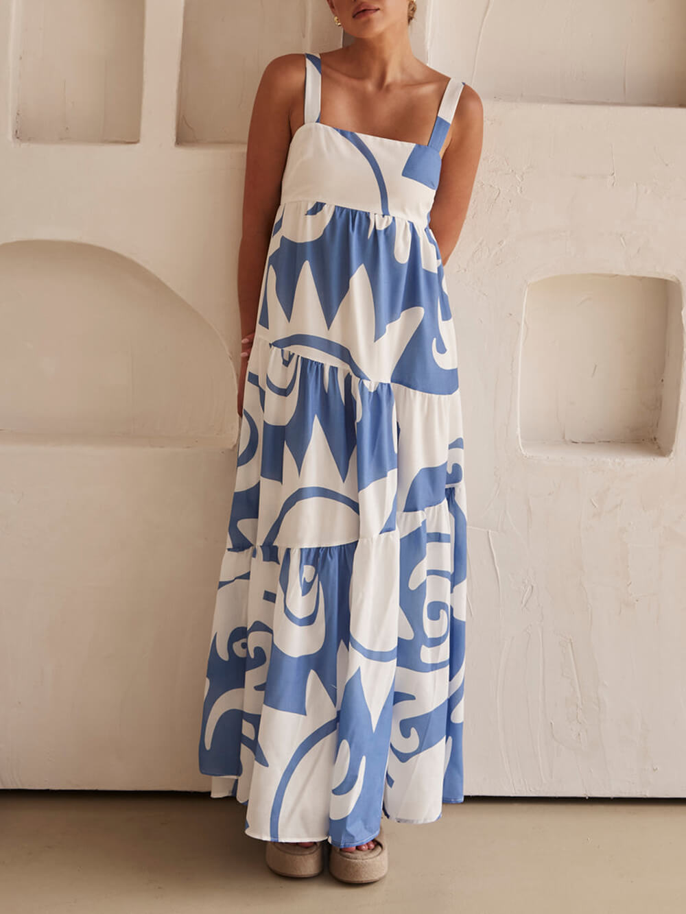 Captivating Geometric Print Maxi Dress