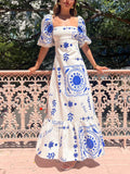 Puff-Sleeve Vacation Midi Dress — Flowy and Resort-Ready