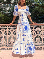 Puff-Sleeve Vacation Midi Dress — Flowy and Resort-Ready