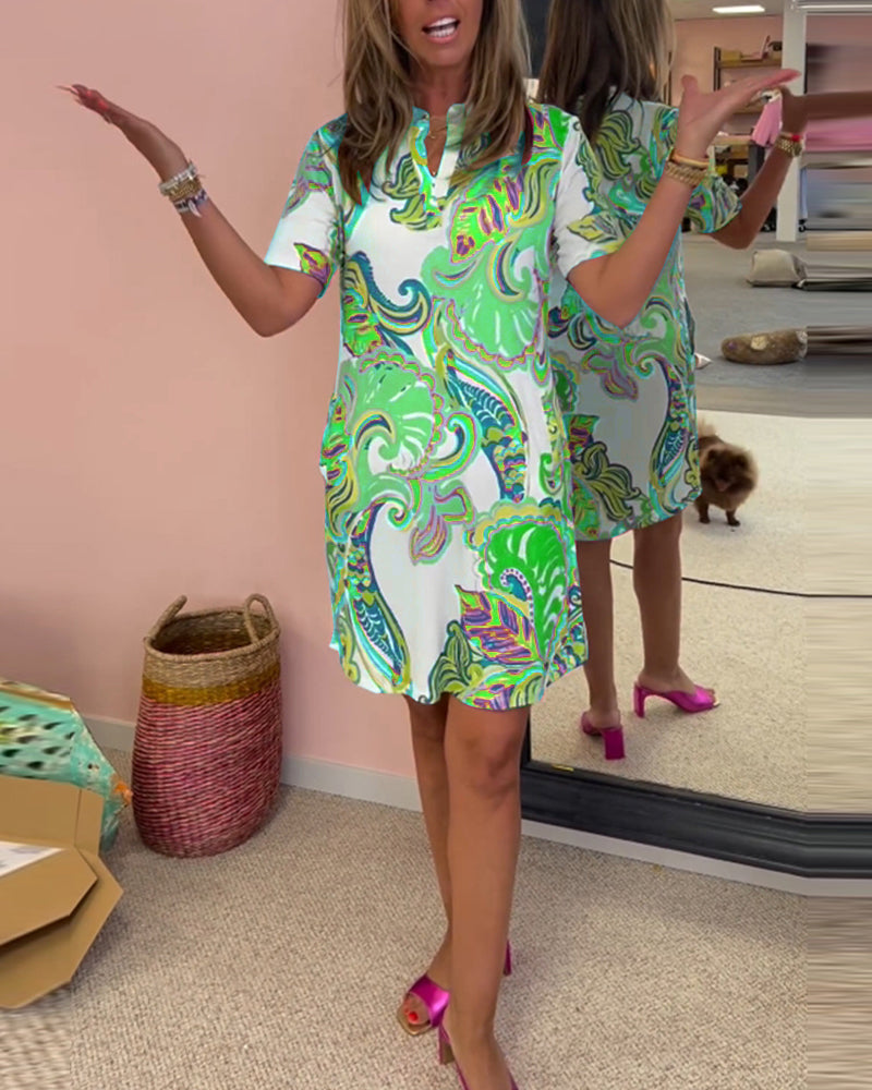 Aria Printed Shift Dress - Effortless Chic for Everyday Wear