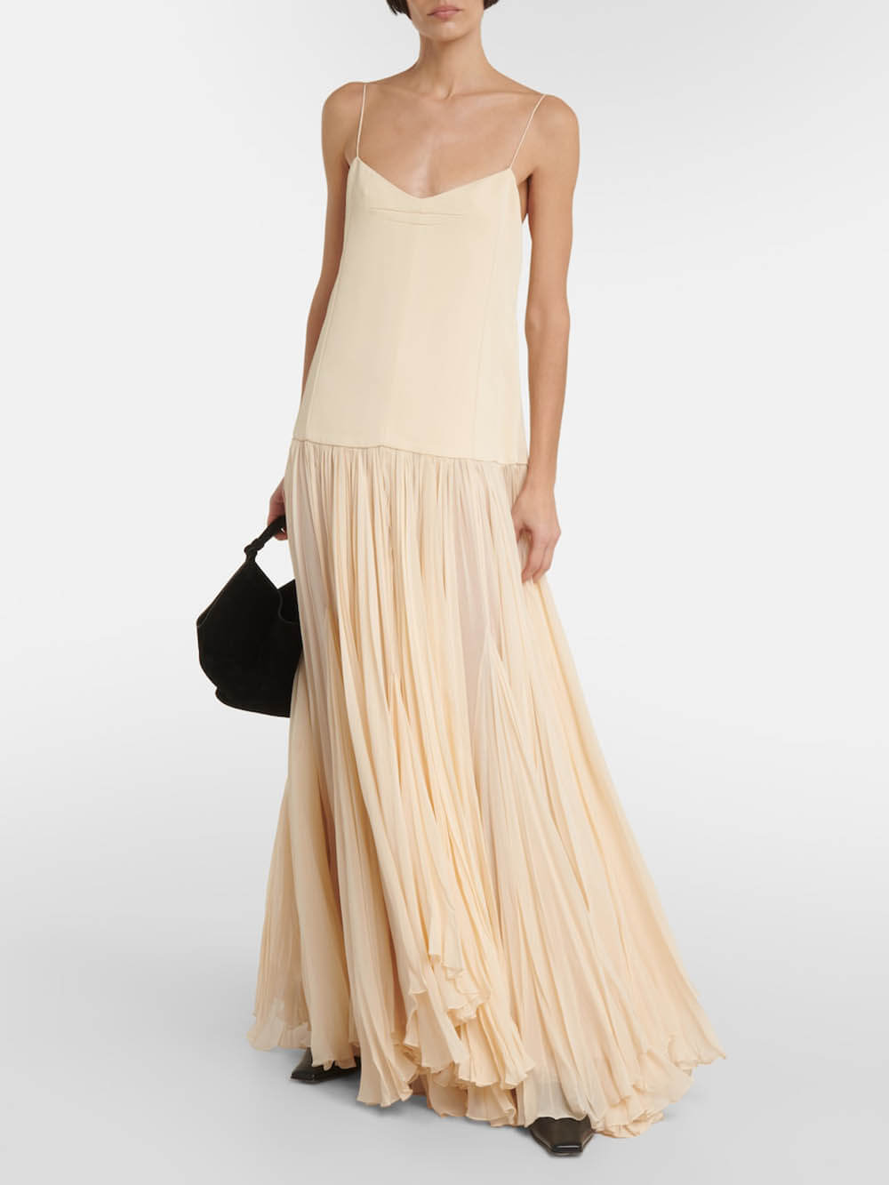 Strappy Drop-Waist Dress with Asymmetrical Hem