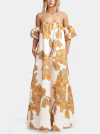 Floral Print Sling Dress - Flowy Summer Sundress with Delicate Straps