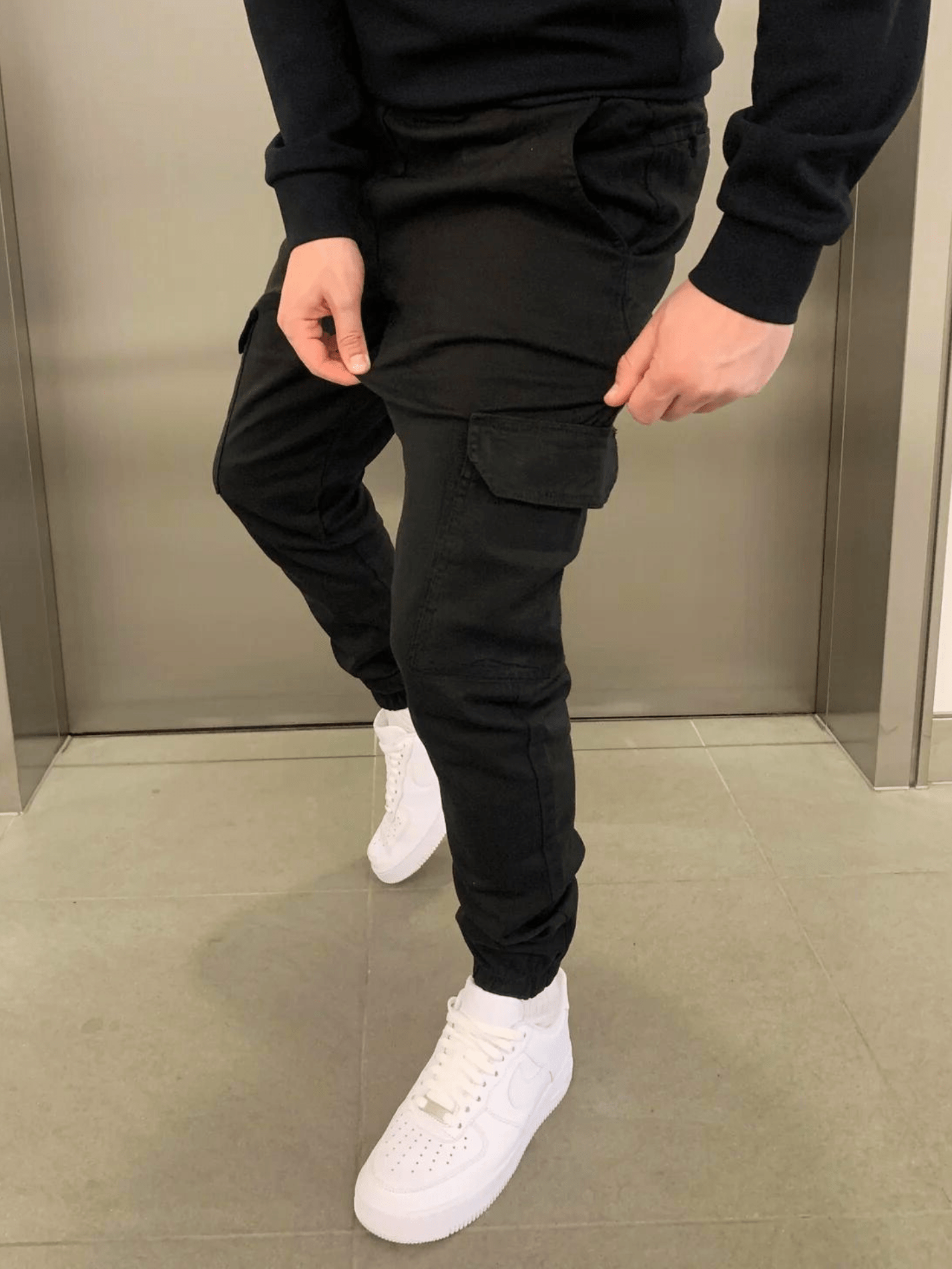 Olympus Black Cargo Jogger Pants