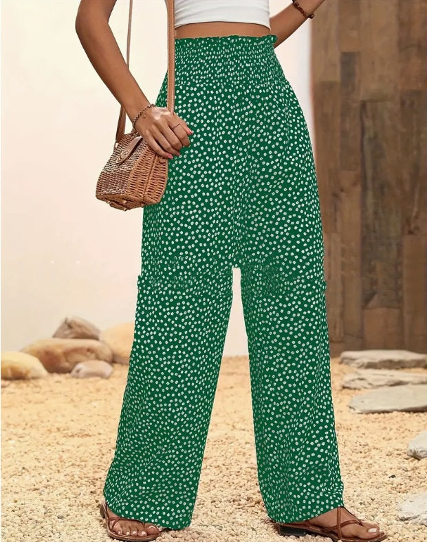 LUCIA POLKA DOT STRAIGHT-LEG TROUSERS