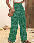 LUCIA POLKA DOT STRAIGHT-LEG TROUSERS