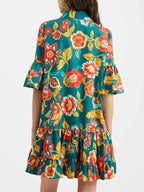 Grace Floral Print Mini Dress with Unique Flora Design