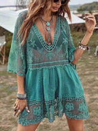 Effortless Loose Lace Beach Cover-Up Dress for Bikini Vacations