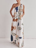 Chic Printed One-Shoulder Maxi Dress