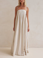 Chic Halter-Neck Striped Maxi Dress - Casual Summer Style