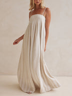 Chic Halter-Neck Striped Maxi Dress - Casual Summer Style