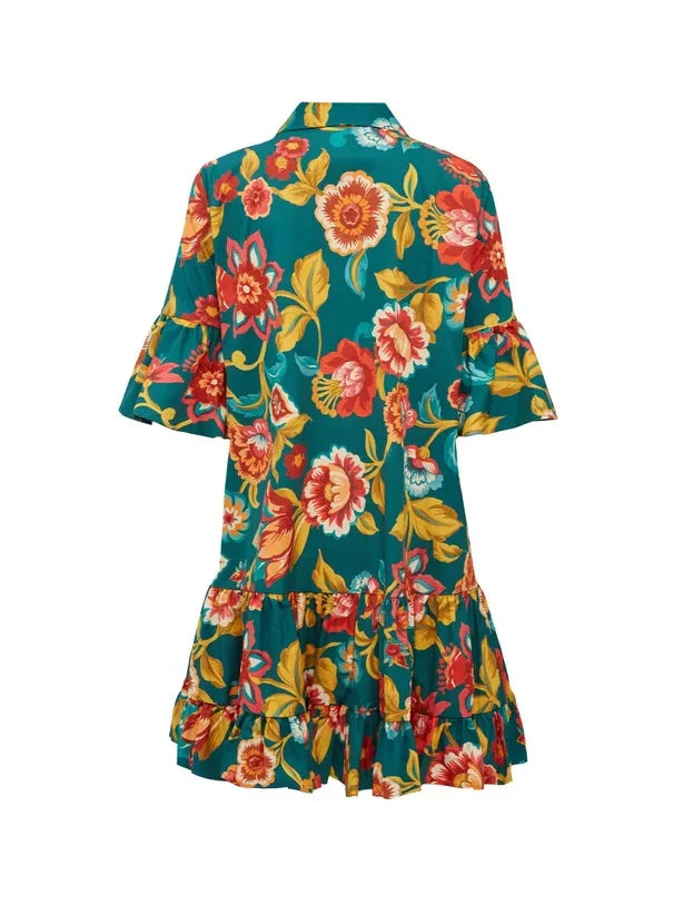 Grace Floral Print Mini Dress with Unique Flora Design