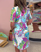 Aria Printed Shift Dress - Effortless Chic for Everyday Wear