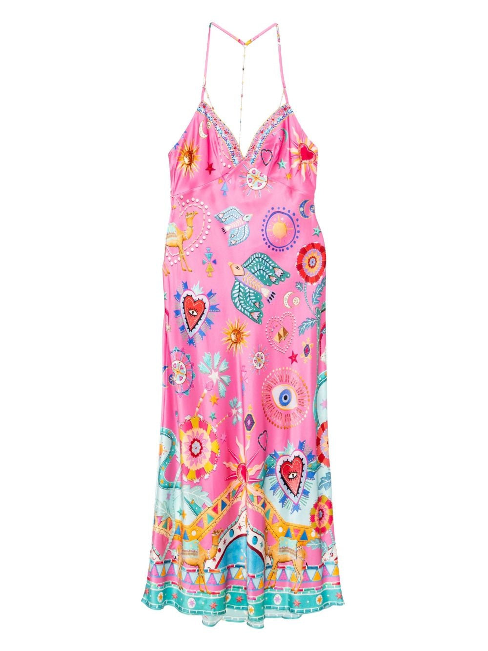Chic Chain-Detail Slip Midi Dress