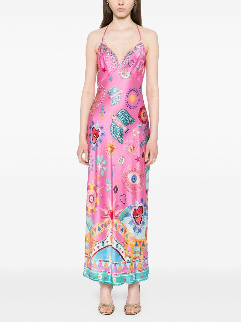 Chic Chain-Detail Slip Midi Dress