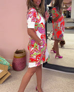 Aria Printed Shift Dress - Effortless Chic for Everyday Wear