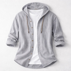 Mason Linen Hooded Long Sleeve Shirt