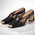 Ellis Gilded Block Heel Pumps