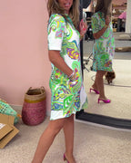 Aria Printed Shift Dress - Effortless Chic for Everyday Wear