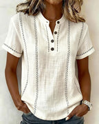 Aria Linen Button Top